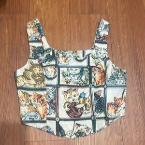 Kitty print crop tank